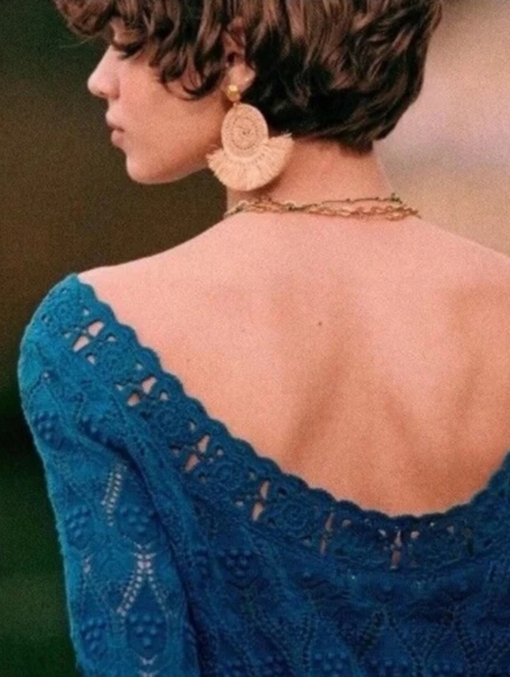 SÉZANE Anika Jumper in Peacock Blue 🦚 • Size S • Reversible knit cardigan